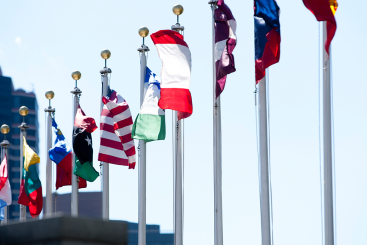 Flags of the Members States outside the United Nations Secretariat building